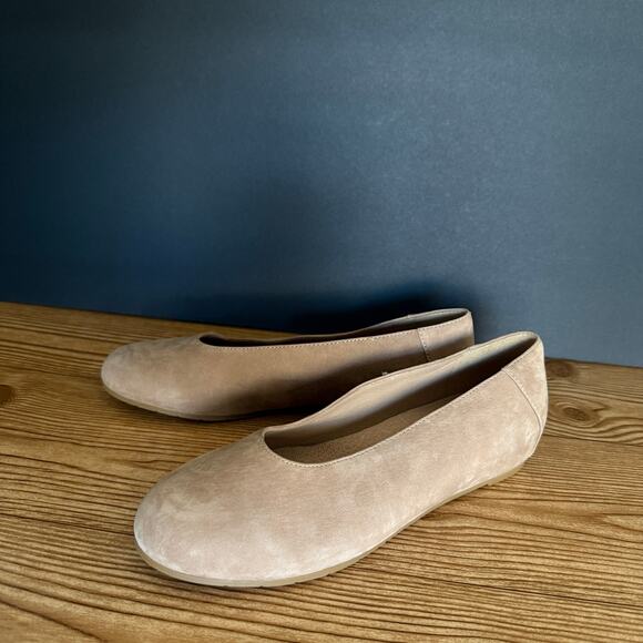 Eileen Fisher Tan Suede Una Hidden Wedge Ballet Flats Womens 8 - Picture 1 of 9